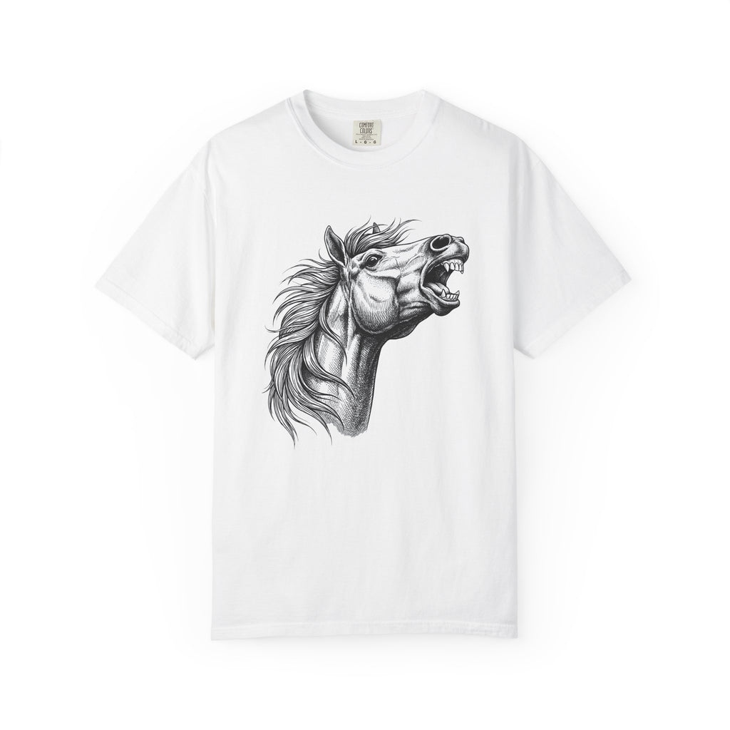Stallion Head Shirt Animals Mounts Gift Women Cartoon Tee Horse T-Shirt Animal Fan Toon Tshirt Horseback Graphic Classic Flowing Mane Tshirt