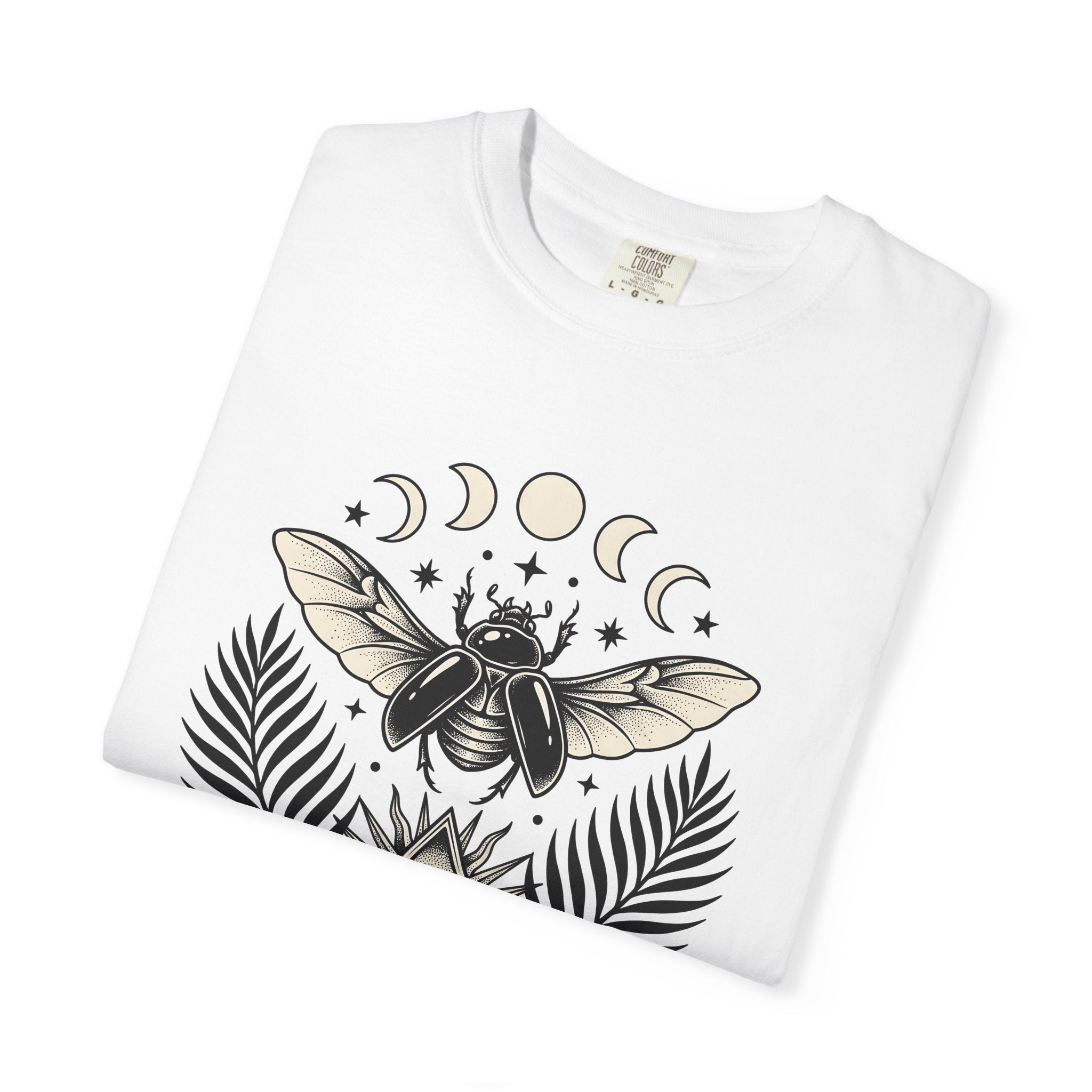 Beetle Bug Shirt Cottagecore Spiritual Gift Women Gypsy Tee Scarab T-Shirt Homesteader Enthusiast Bohemian Tshirt Mystical Graphic Retro