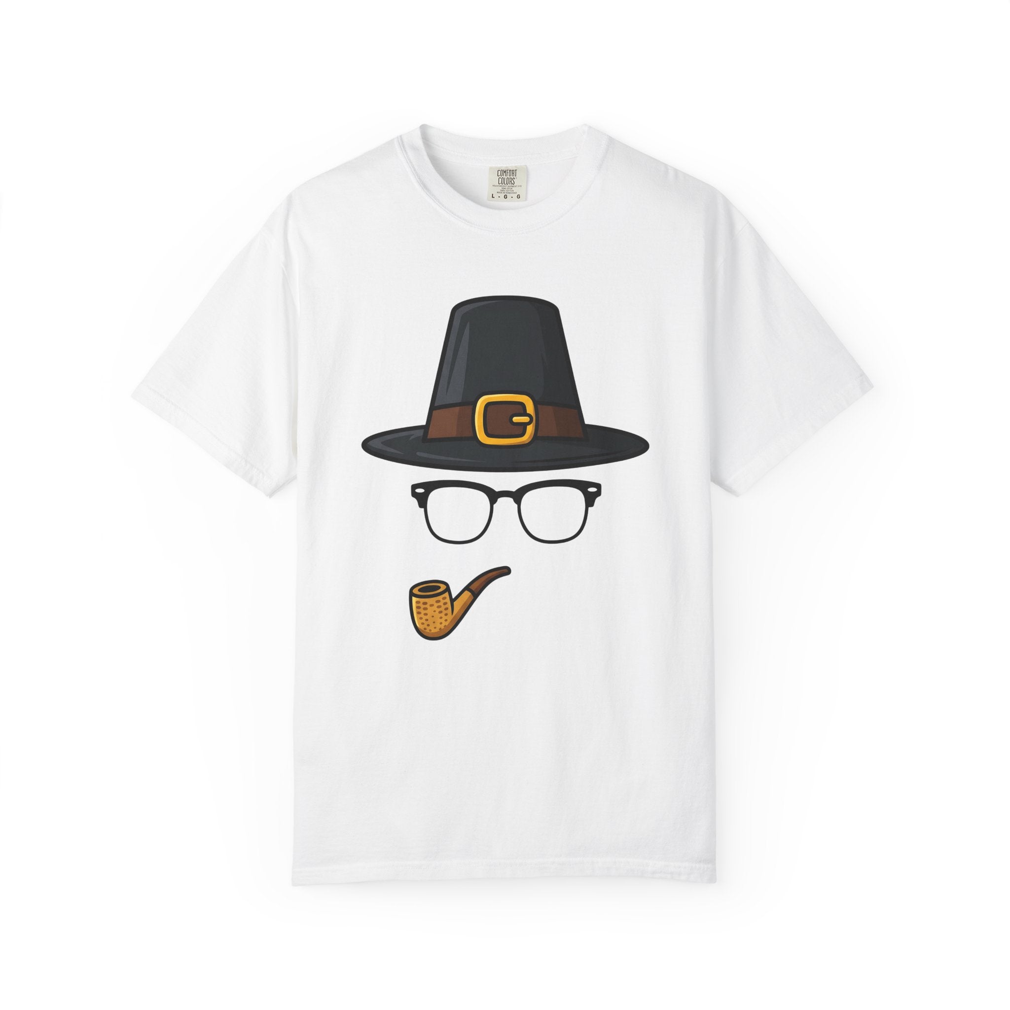 Pilgrim Hat Shirt Thanksgiving Prank Gift Women Animated Tee Pilgrim T-Shirt Turkey Fan Cartoon Tshirt Gag Graphic Basic Smoking Pipe Tshirt
