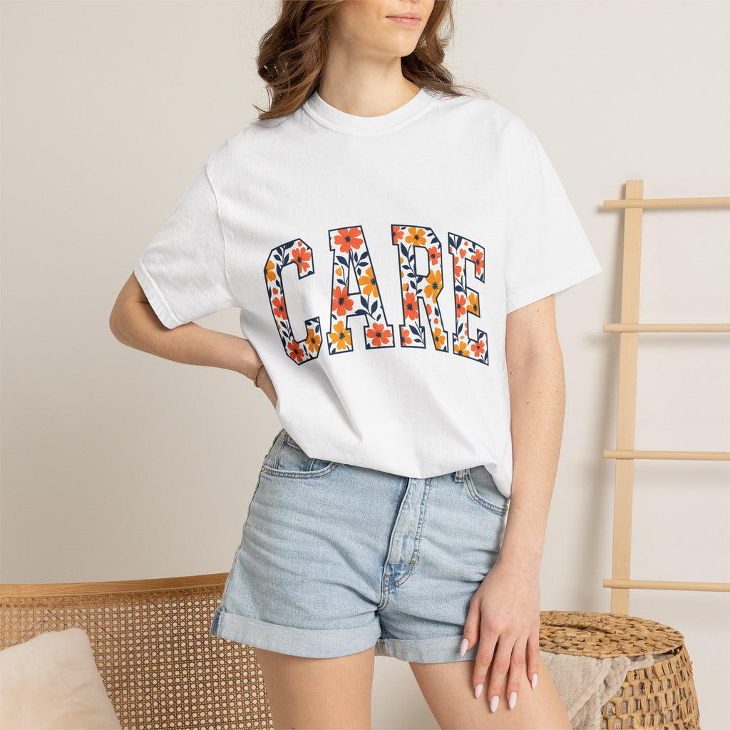 Floral College Font Shirt Nurses Recognition Gift Women Thick Tee Typography T-Shirt Nurse Enthusiast Bold Tshirt Appreciation Graphic