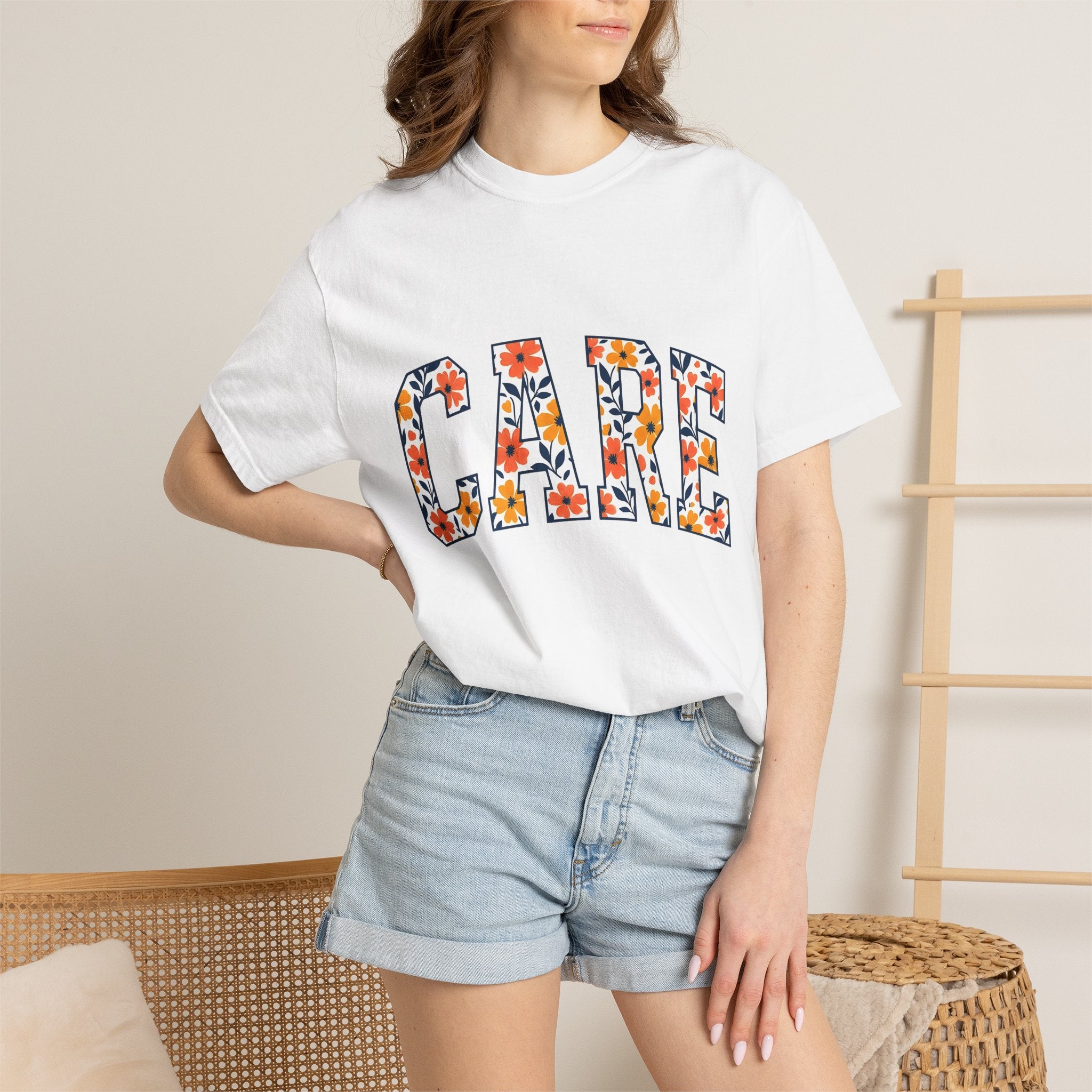 Floral College Font Shirt Nurses Recognition Gift Women Thick Tee Typography T-Shirt Nurse Enthusiast Bold Tshirt Appreciation Graphic