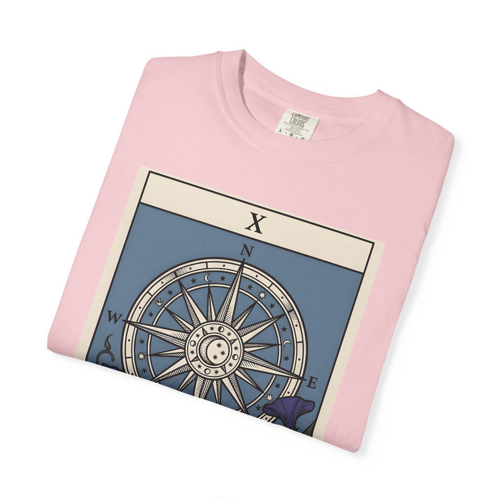Navigation Wheel Shirt Boho Chic Holistic Gift Women Mystic Card Tee Steering Wheel T-Shirt Bohemian Fan Tarot Card Tshirt Spiritual Graphic
