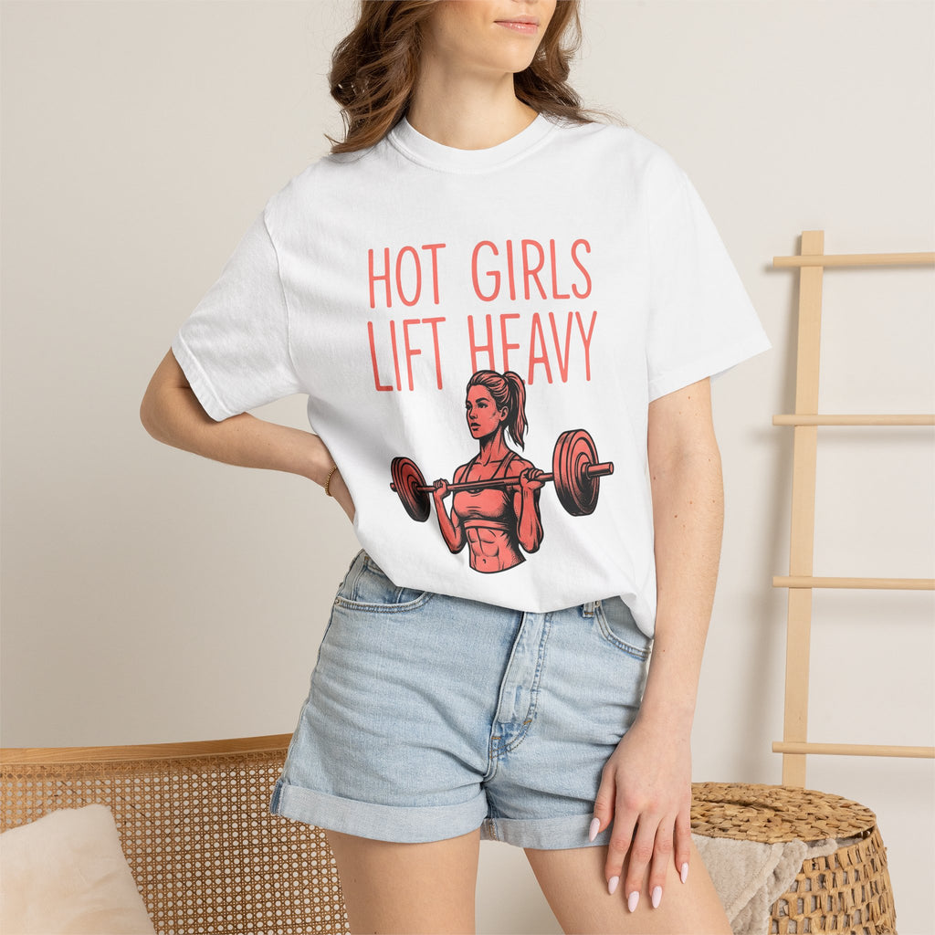 Girl Lifting Weights Shirt Fitness Exercise Gift Women Cartoon Tee Weightlifter T-Shirt Fitness Enthusiast Cartoonish Tshirt Workout Graphic