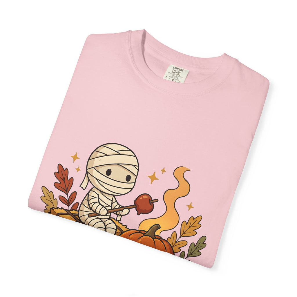 Wrapped Pumpkin Shirt Halloween Autumn Gift Women Kawaii Tee Gourd T-Shirt Halloween Fan Cute Tshirt Fall Graphic Comic Fall Leaves Tshirt