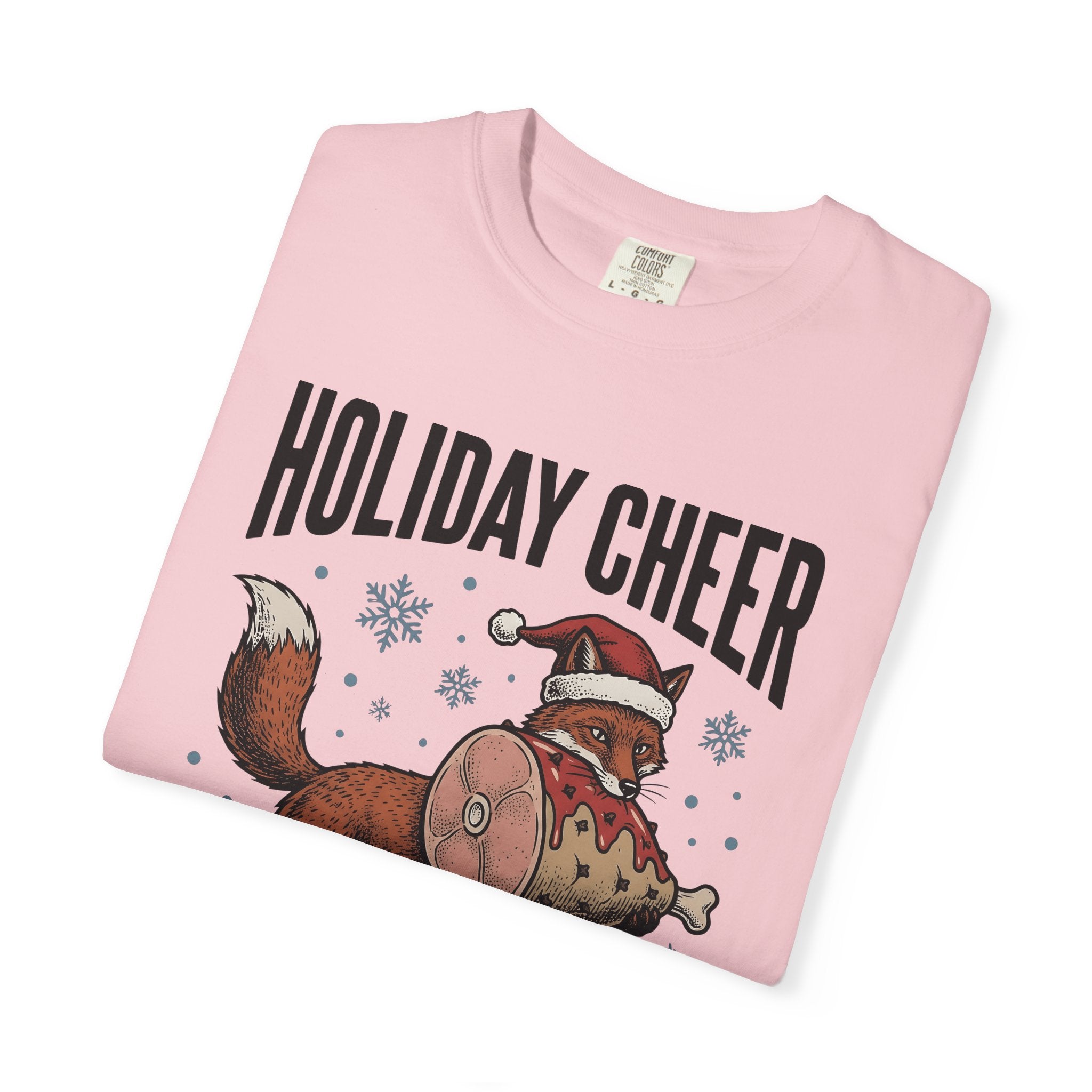 Fox Christmas Hat Shirt Christmas Wildlife Gift Women Retro Tee Fox T-Shirt Xmas Fan Vintage Tshirt Animal Graphic Sketch Snow Tshirt
