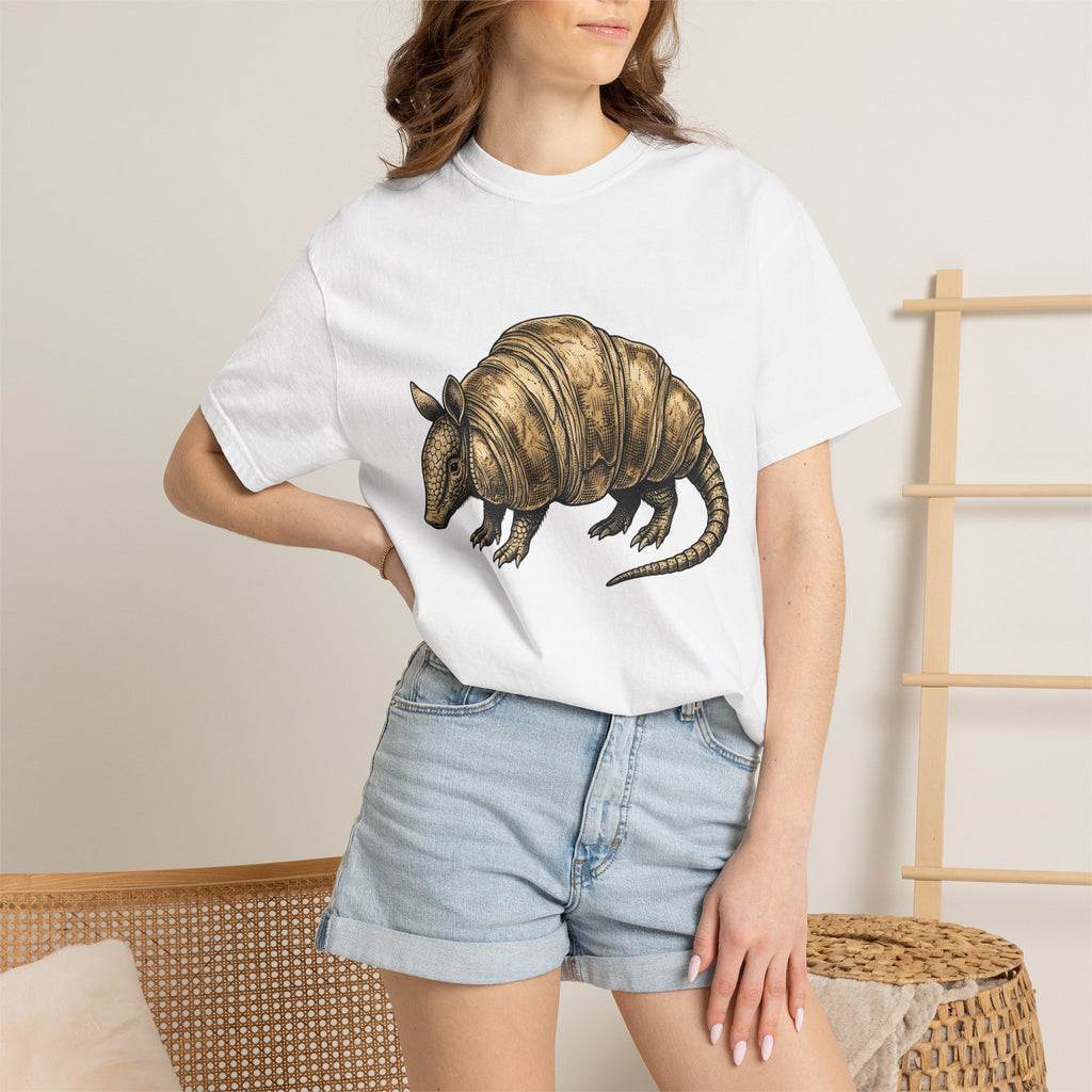Armadillo Treat Shirt Desserts Wildlife Gift Women Retro Tee Armadillo T-Shirt Dessert Fan Vintage Tshirt Animal Graphic Sketch Sweets