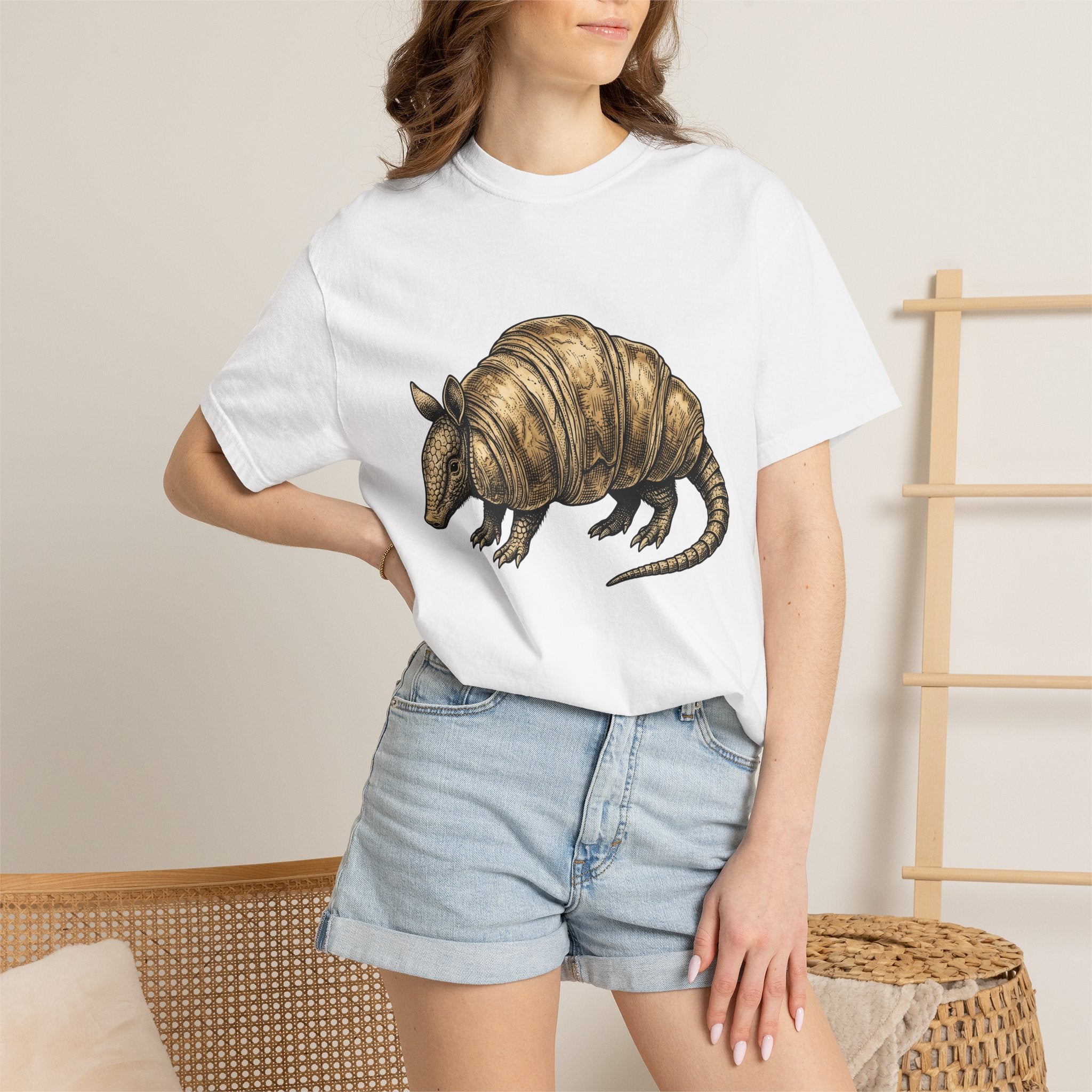 Armadillo Treat Shirt Desserts Wildlife Gift Women Retro Tee Armadillo T-Shirt Dessert Fan Vintage Tshirt Animal Graphic Sketch Sweets