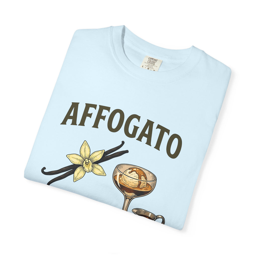 Affogato Dessert Shirt Coffee Foodie Gift Women Vintage Tee Gelato T-Shirt Coffee Fan Retro Tshirt Food Graphic Hand Drawn Vanilla Flower