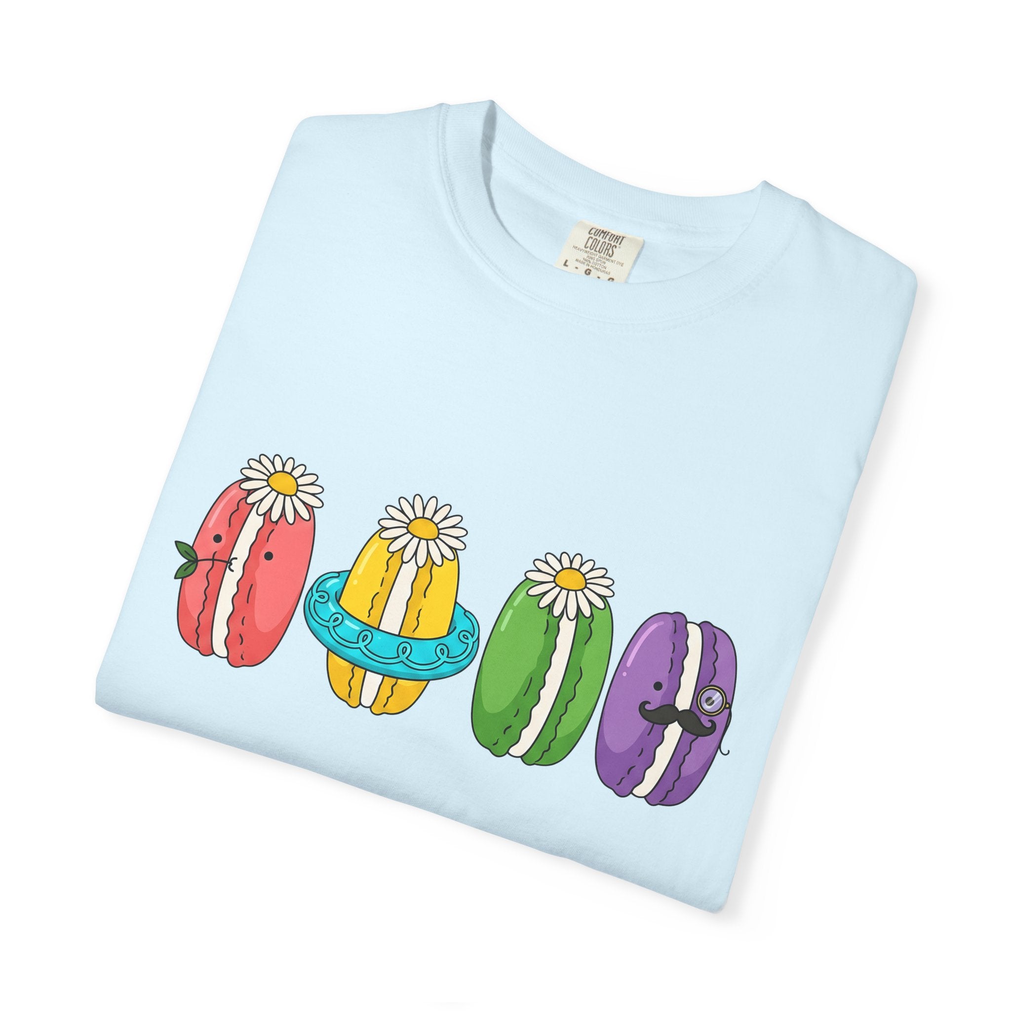 Cute Macarons Shirt Desserts Food Gift Women Kawaii Tee Macaron T-Shirt Pastry Fan Mochi Tshirt Foodie Graphic Cartoon Flowers Tshirt