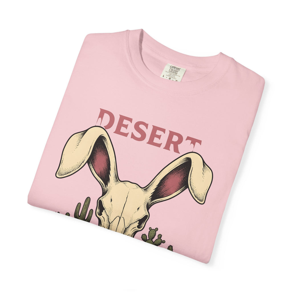 Rabbit Skull Shirt Easter Wild West Gift Women Illustrative Tee Bunny Skull T-Shirt Easter Fan Skull Tshirt Cowboy Graphic Old School Aloe