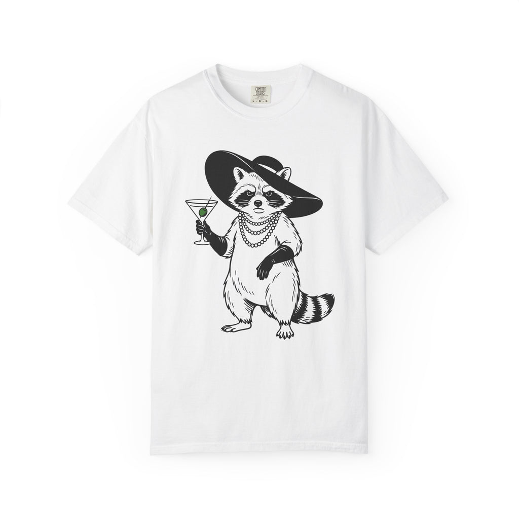 Raccoon Drink Shirt Cute Wildlife Gift Women Comic Tee Trash Panda T-Shirt Adorable Fan Cartoon Tshirt Animal Graphic Retro Cap Tshirt