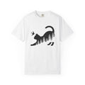 Feline Shape Shirt Cat Pets Gift Women Modern Tee Cat T-Shirt Cat Fan Contemporary Tshirt Animal Graphic Landscape Evergreen Trees Tshirt