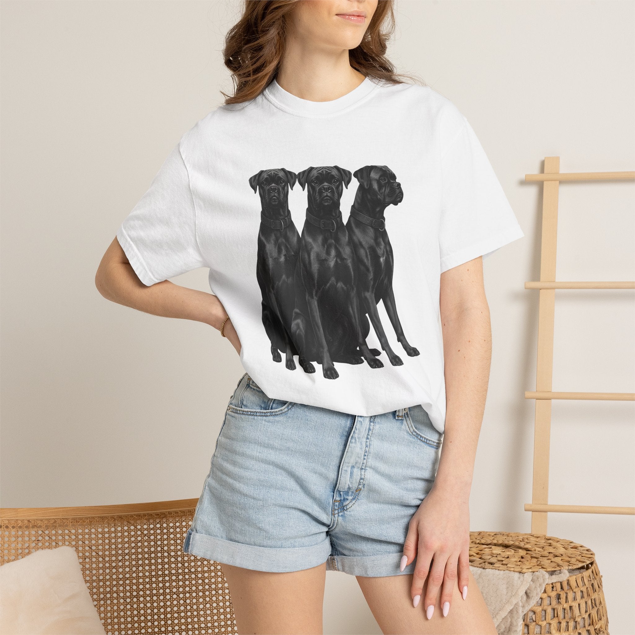 Black Dogs Shirt Dog Pets Gift Women Realistic Tee Canine T-Shirt Dog Fan Photorealistic Tshirt Animal Graphic Vintage Collars Tshirt