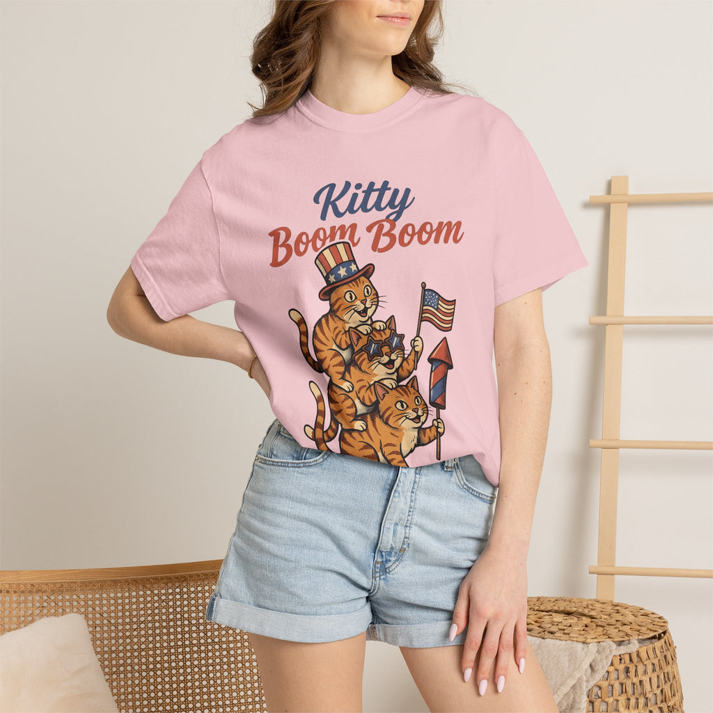 Patriotic Cats Shirt America Cat Gift Women Vintage Tee Kitty Cat T-Shirt Independence Day Fan Feline Tshirt Retro Tshirt Cat Graphic Hand