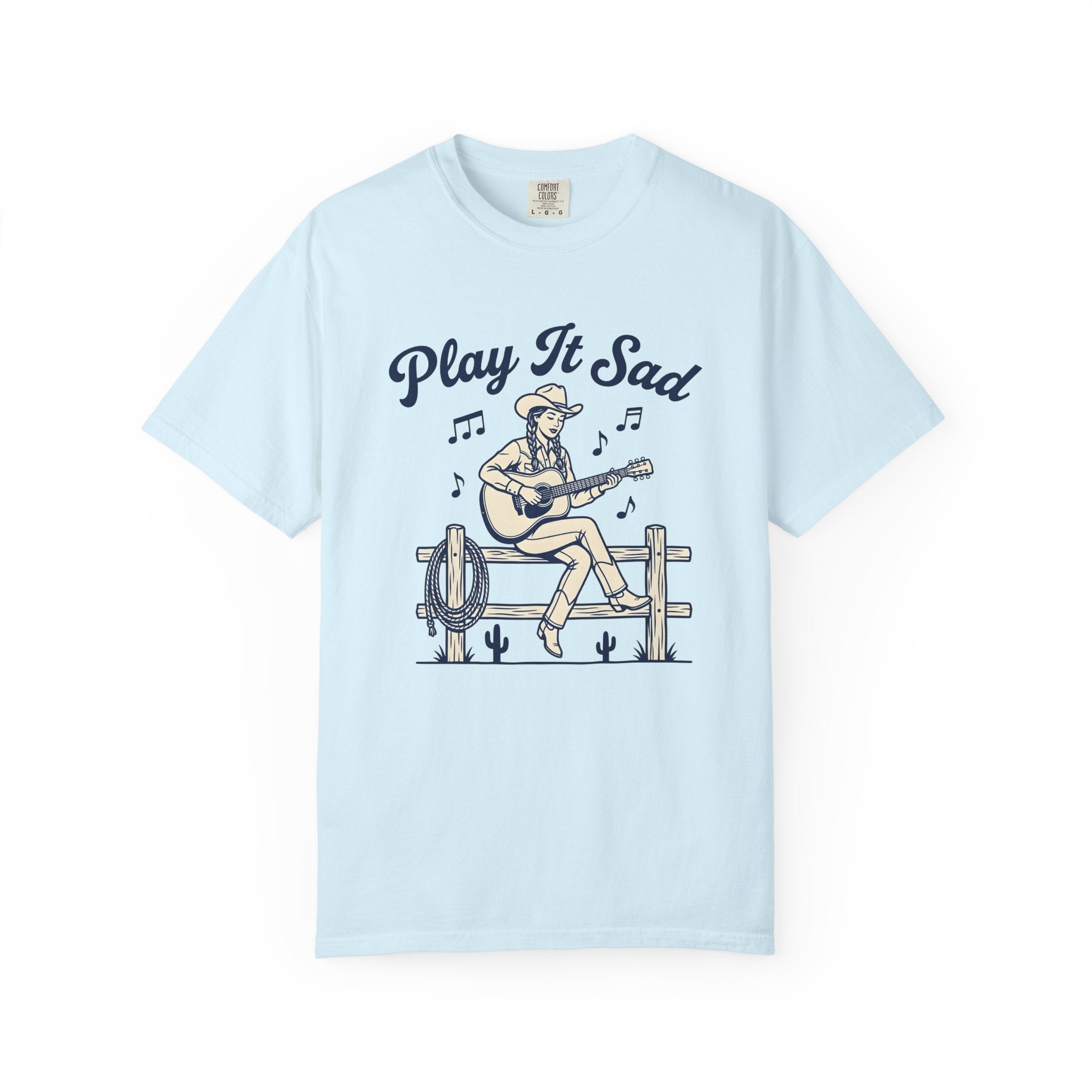 Cowgirl Guitar Shirt Cowgirl Rustic Gift Women Line Drawing Tee Guitar T-Shirt Cowboy Fan Illustrated Tshirt Country Graphic Retro Musical