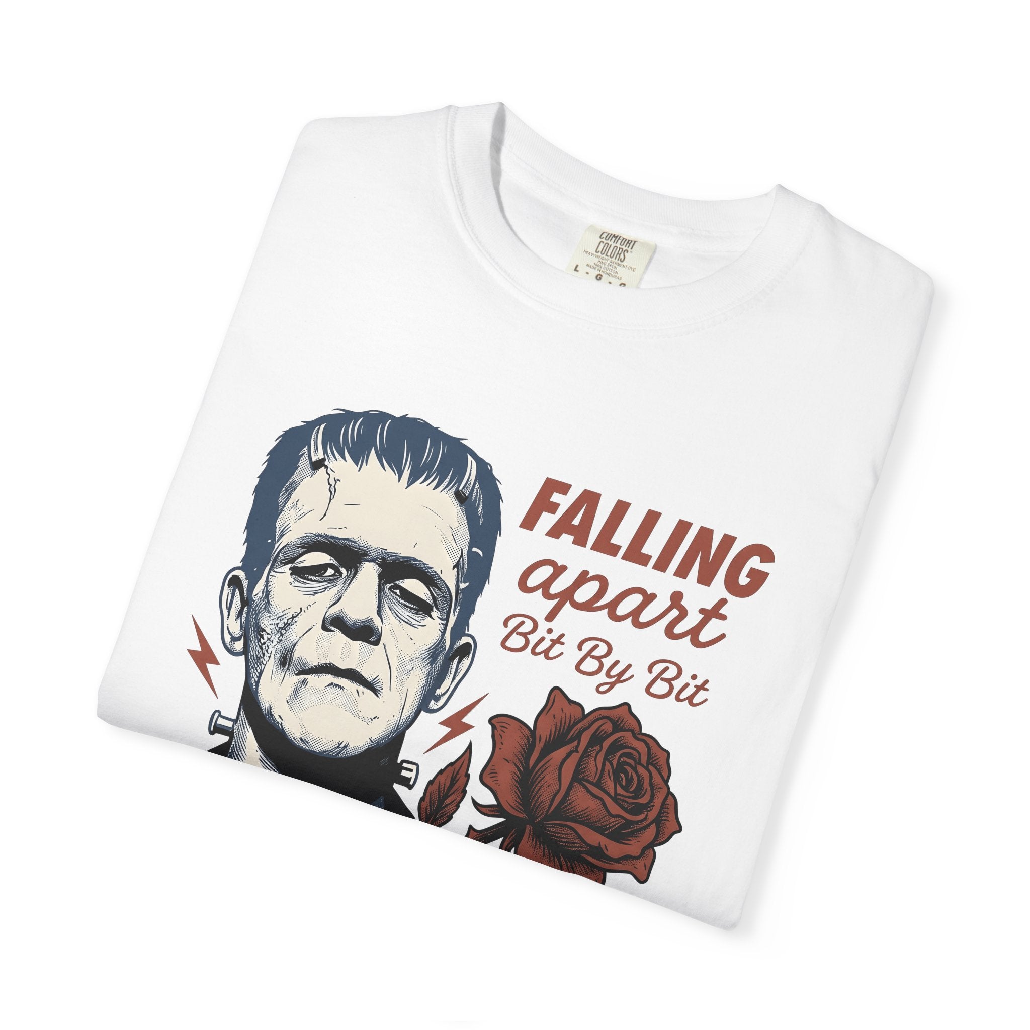 Frankenstein Creature Shirt Halloween Horror Gift Women Retro Tee Monster T-Shirt Horror Fan Scary Tshirt Macabre Graphic Sketch Flower