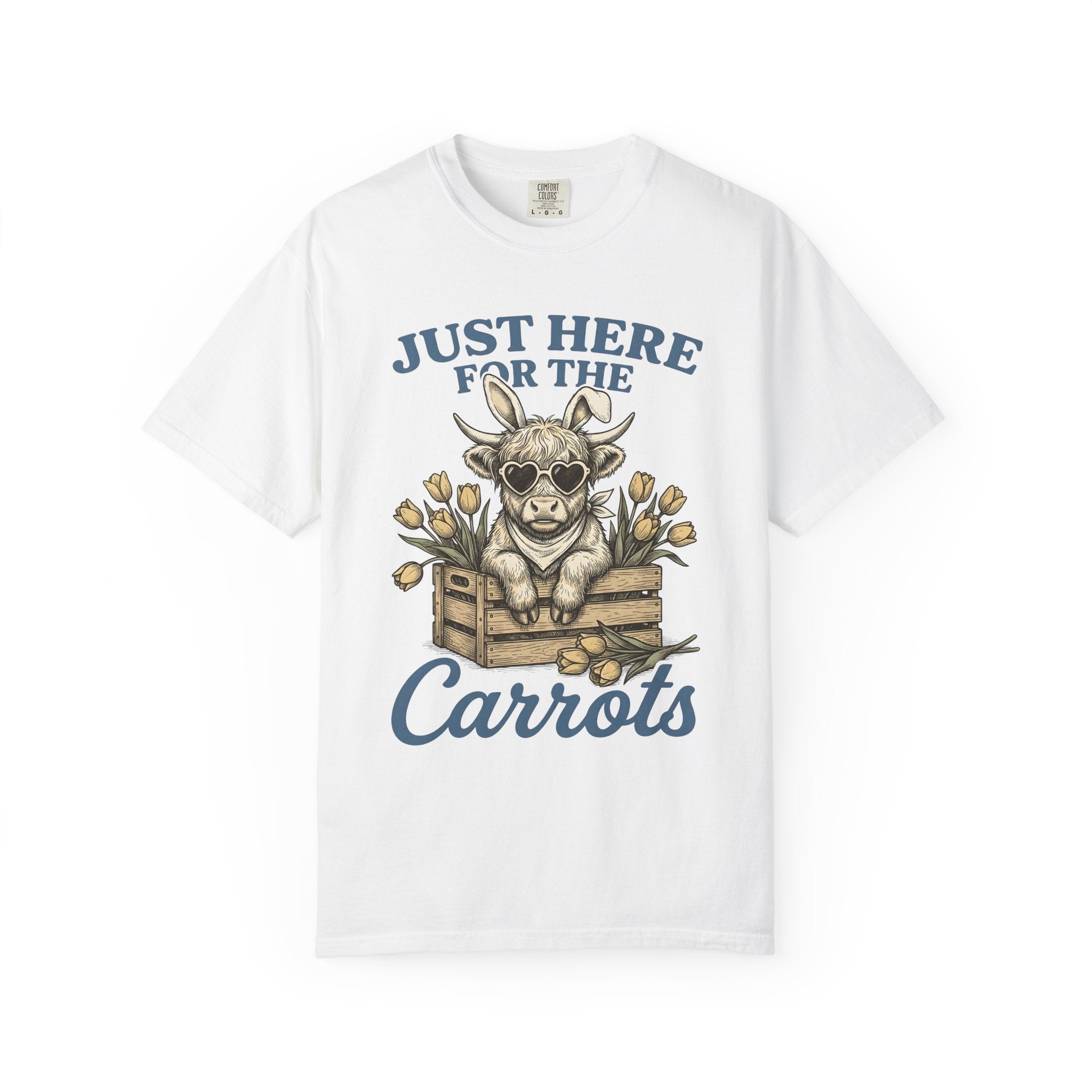 Cow Bunny Ears Shirt Easter Creatures Gift Women Country Tee Bunny T-Shirt Easter Fan Easter Bunny Graphic Rustic Tshirt Shabby Chic Tulips