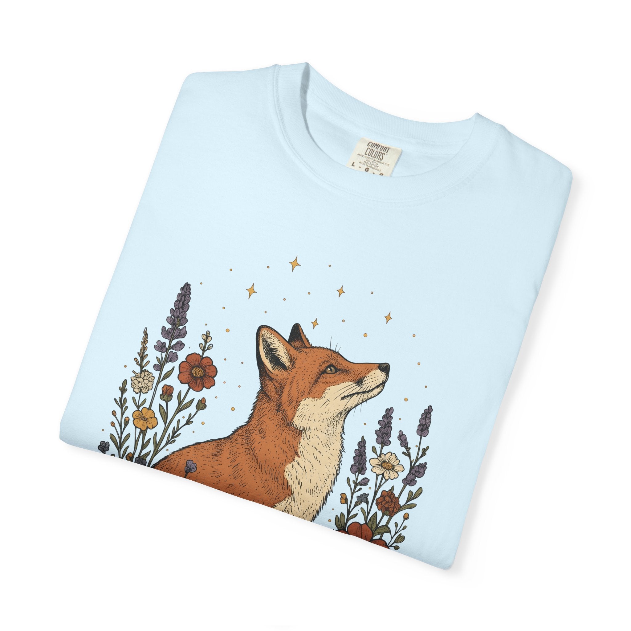Fox Blossom Shirt Animals & Flowers Trees Gift Women Folk Tee Blossom T-Shirt Floral Fan Botanical Tshirt Forest Graphic Retro Twinkle