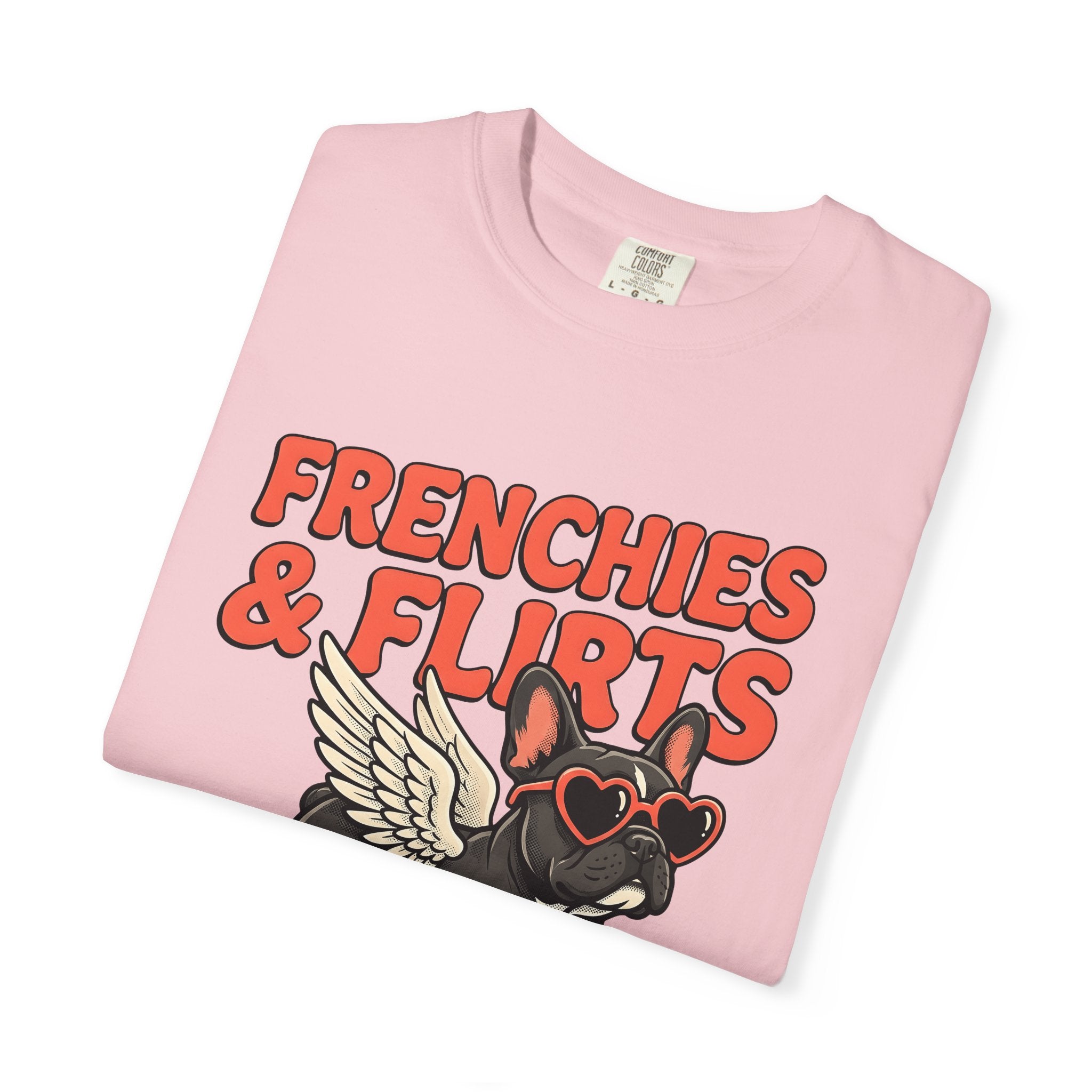 Frenchie Puppy Shirt Valentine's Day Pet Gift Women Sketch Tee French Bulldog T-Shirt Valentine Fan Hand Drawn Tshirt Animal Graphic Line