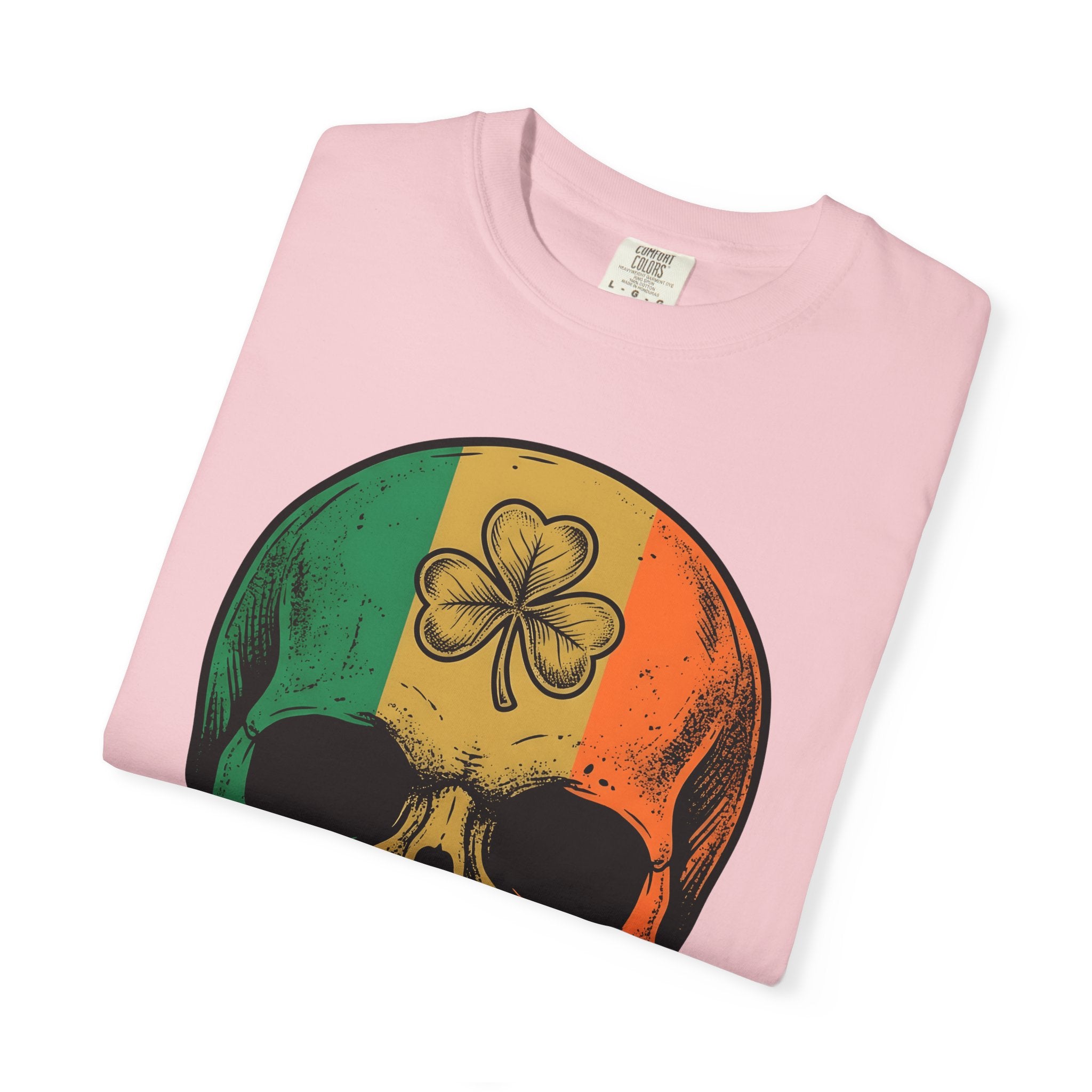 Skull Green Clover Shirt St Patrick's Day Emerald Gift Women Weathered Tee Sugar Skull T-Shirt Irish Fan Distressed Tshirt Emerald Graphic