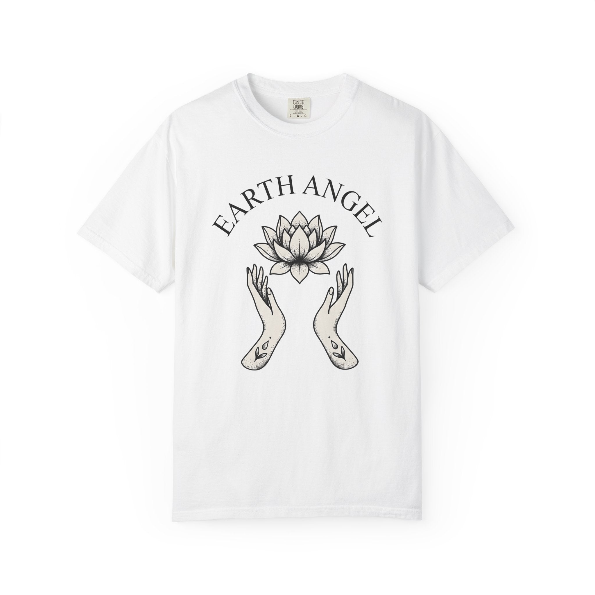 Lotus Hands Shirt Boho Chic Yoga Gift Women Minimalist Tee Mudra T-Shirt Bohemian Enthusiast Simple Tshirt Meditation Graphic Sleek Petals