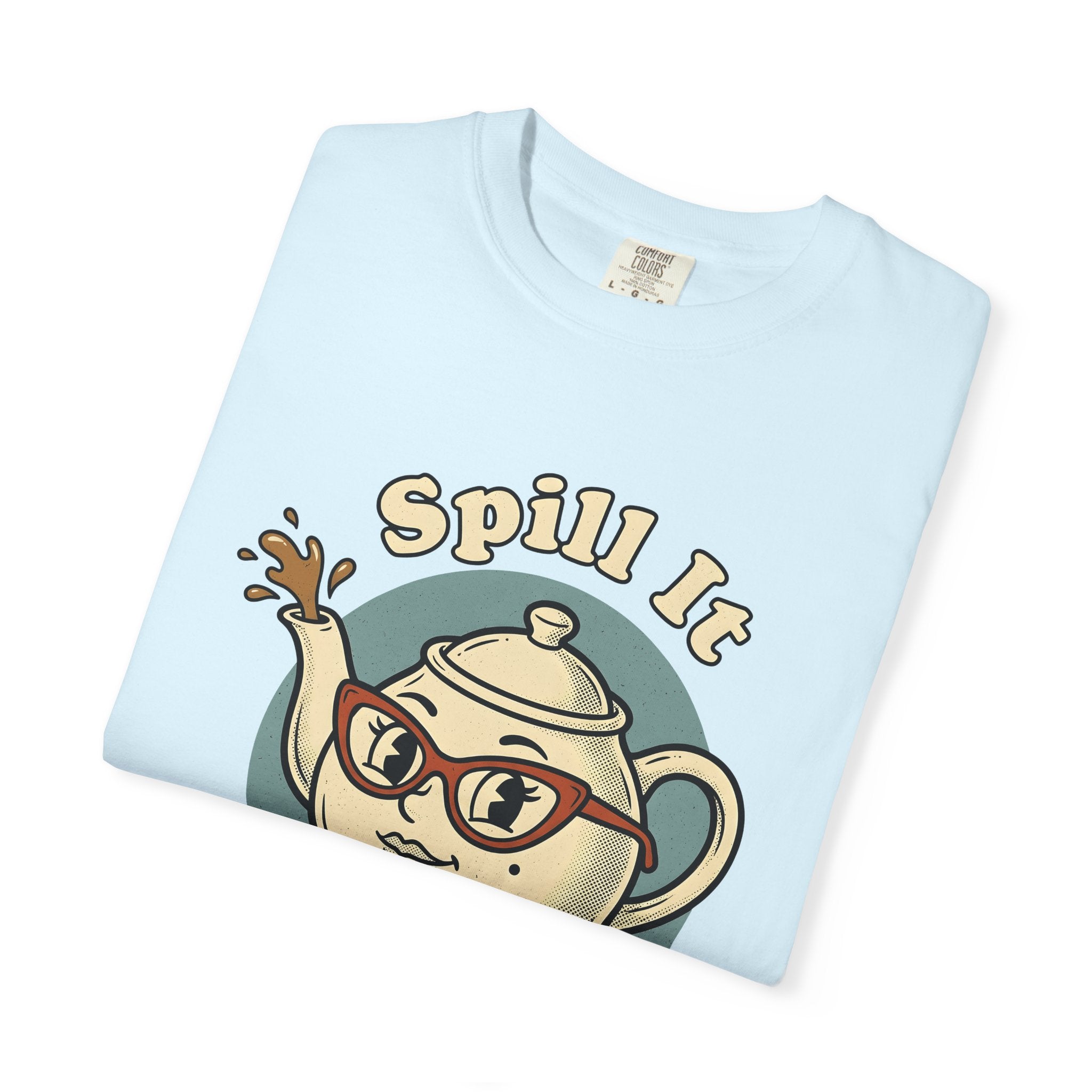 Teapot Face Shirt Coffee Joke Gift Women Comic Tee Teapot T-Shirt Coffee Fan Cartoon Tshirt Pun Graphic Vintage Eyeglasses Tshirt