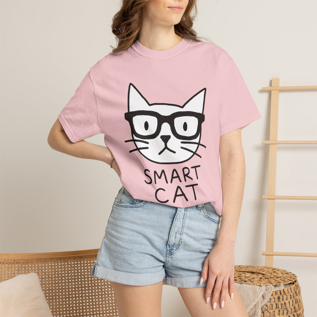 Feline Face Shirt Cat Joke Gift Women Cartoon Tee Cat T-Shirt Kitty Fan Cartoonish Tshirt Humor Graphic Clean Eyeglasses Tshirt