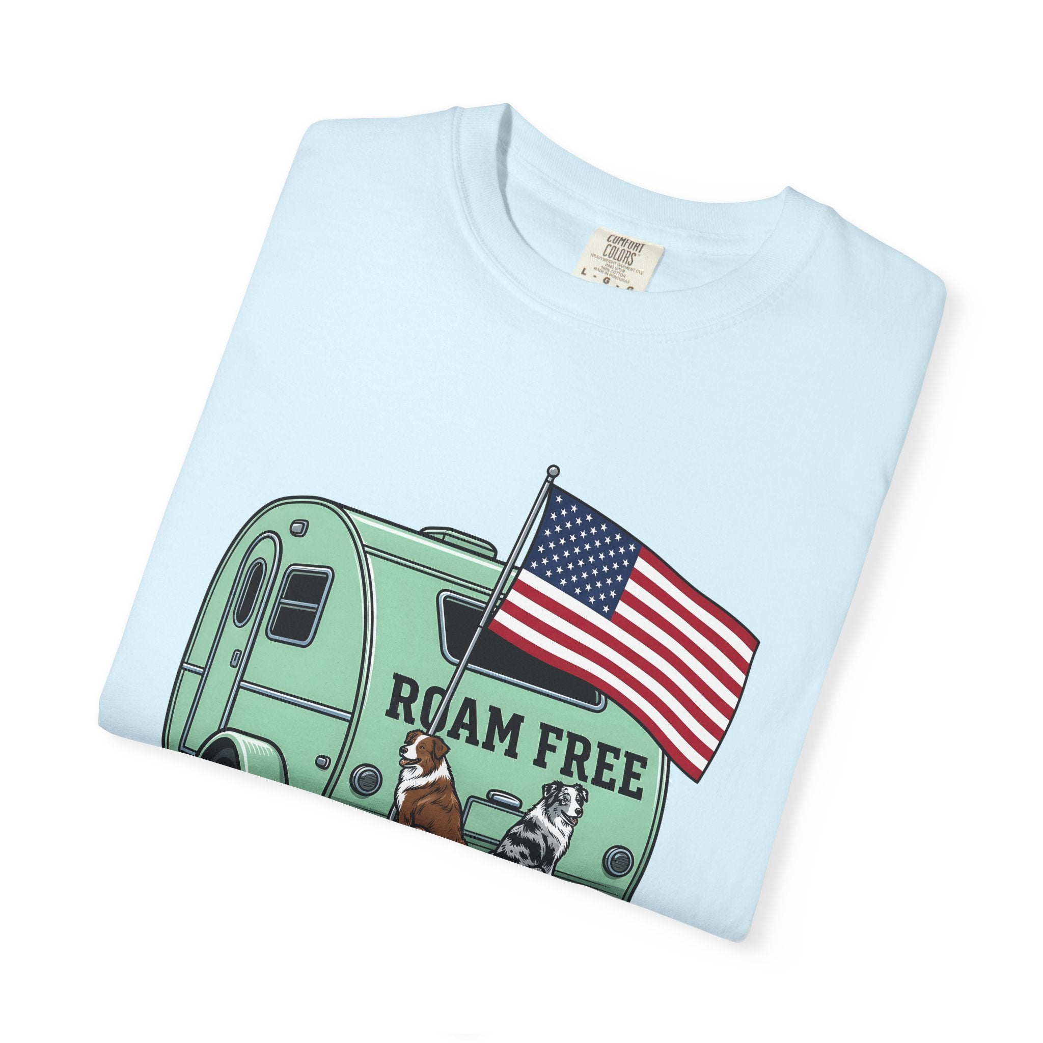 Rv Puppies Shirt 4th Of July Campfire Gift Women Old School Tee Puppy T-Shirt Independence Day Fan Retro Tshirt Bonfire Graphic Doodle Stars