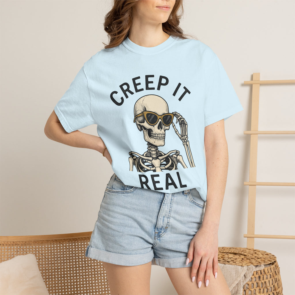 Skeleton Sunglasses Shirt Halloween Gothic Gift Women Vintage Tee Skull T-Shirt Horror Fan Retro Tshirt Dark Graphic Hand Drawn Sunglasses
