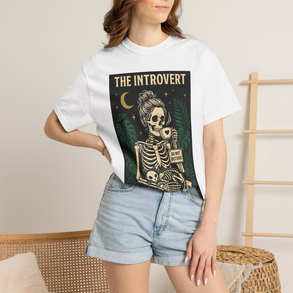 Bony Cat Shirt Boho Chic Mysticism Gift Women Eerie Tee Skeleton Cat T-Shirt Bohemian Fan Creepy Tshirt Spiritual Graphic Classic Palm