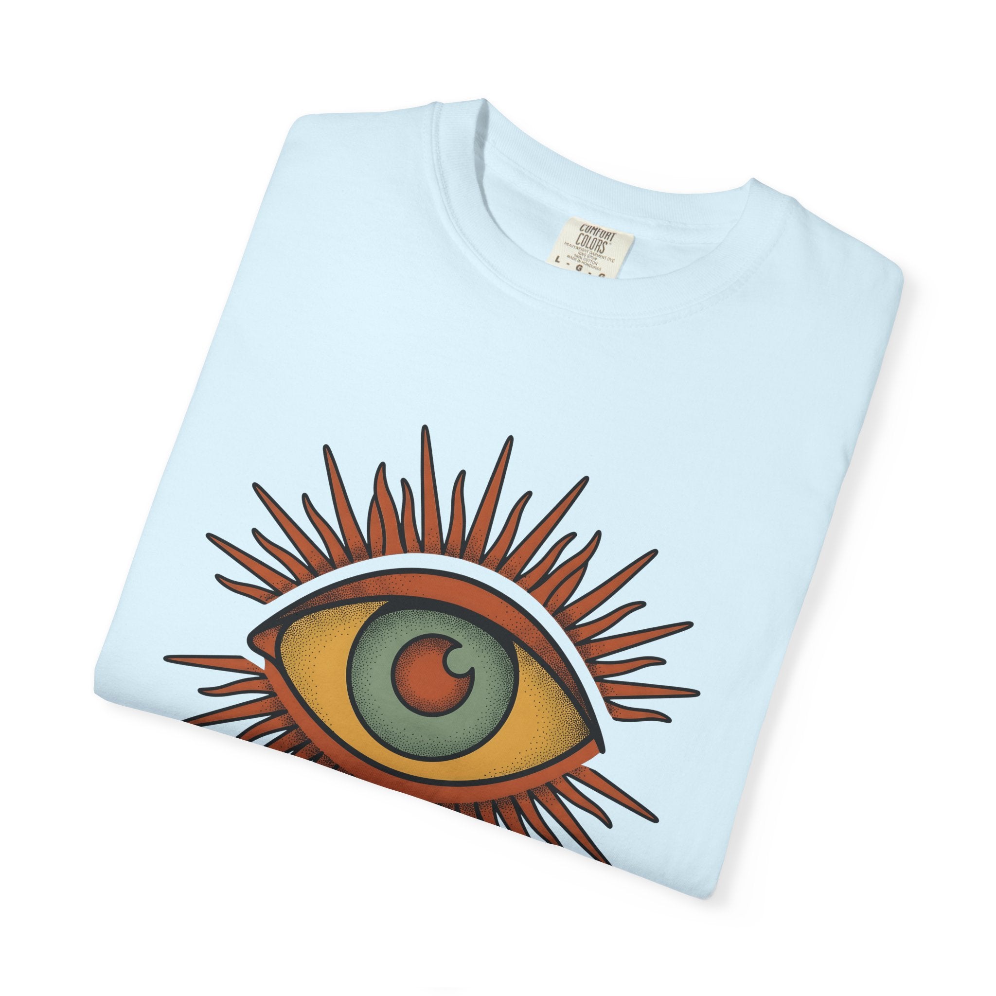 Sun Eye Shirt Boho Occult Gift Women Line Art Tee Sun T-Shirt Bohemian Enthusiast Illustration Graphic Hand Drawn Rays Tshirt