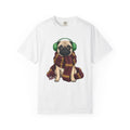 Pug Dog Shirt Dog Winter Gift Women Hand Drawn Tee Puggle T-Shirt Dog Fan Canine Graphic Cold Weather Design Tee Vintage Scarf Tshirt