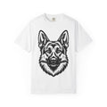 German Shepherd Shirt Dog Pets Gift Women Line Art Tee Alsatian T-Shirt Dog Fan Shepherd Drawing Graphic Vintage Dog Face Tshirt