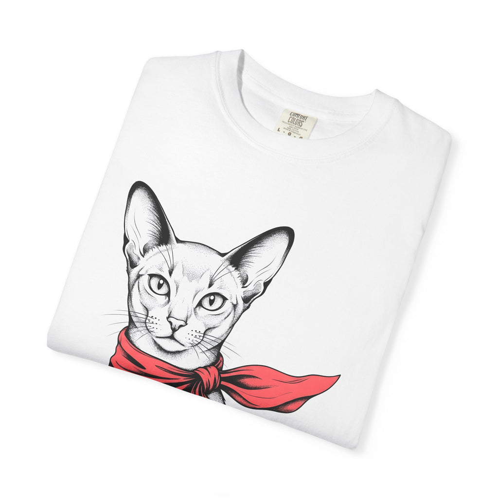 Sphynx Kitty Shirt Cat Outfit Gift Women Cartoon Tee Cat T-Shirt Feline Fan Cartoonish Tshirt Fashion Graphic Basic Muffler Tshirt