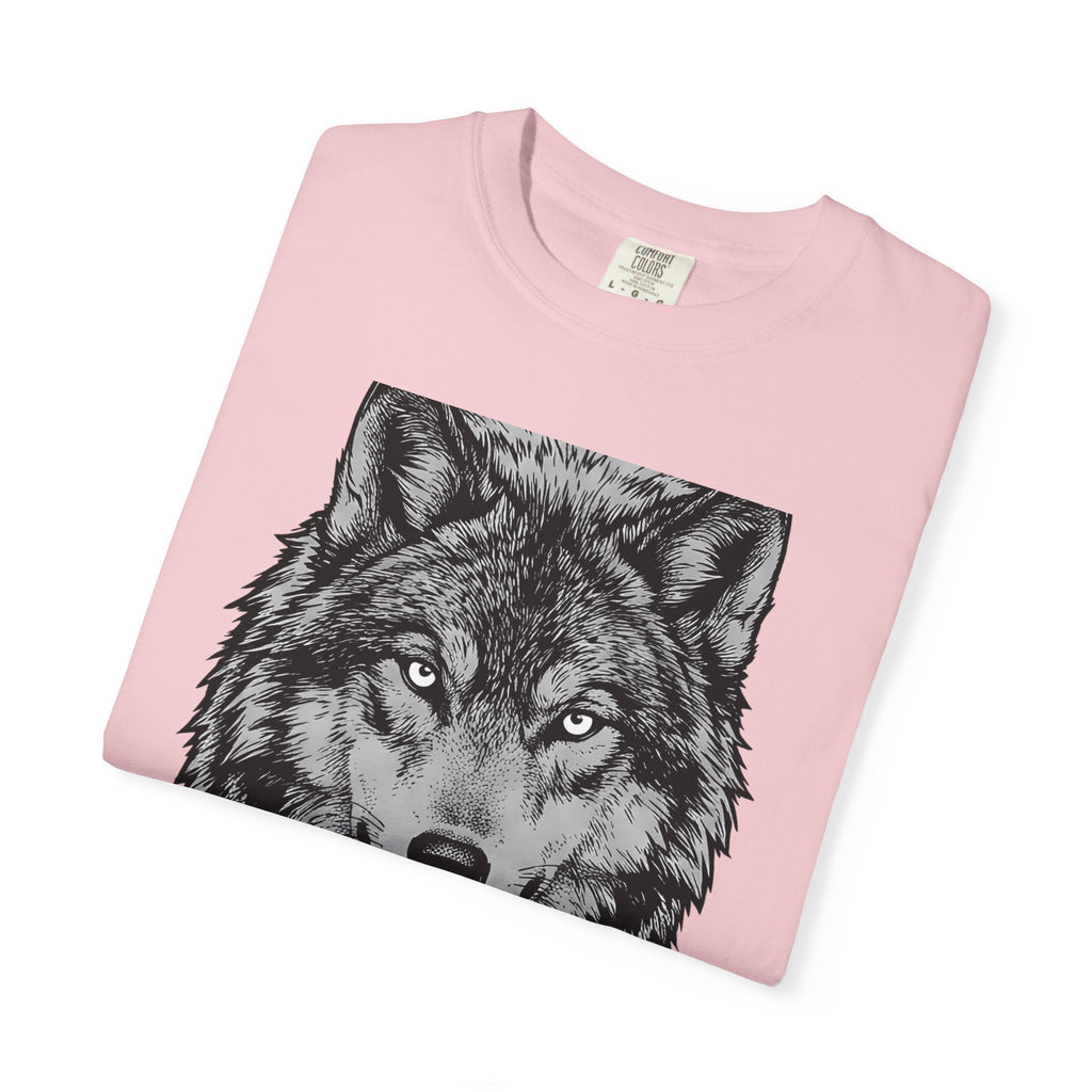 Wolf Drawing Shirt Animals Outdoors Gift Women Detailed Tee Wolf T-Shirt Wildlife Enthusiast Illustrative Tshirt Nature Graphic Hand Drawn
