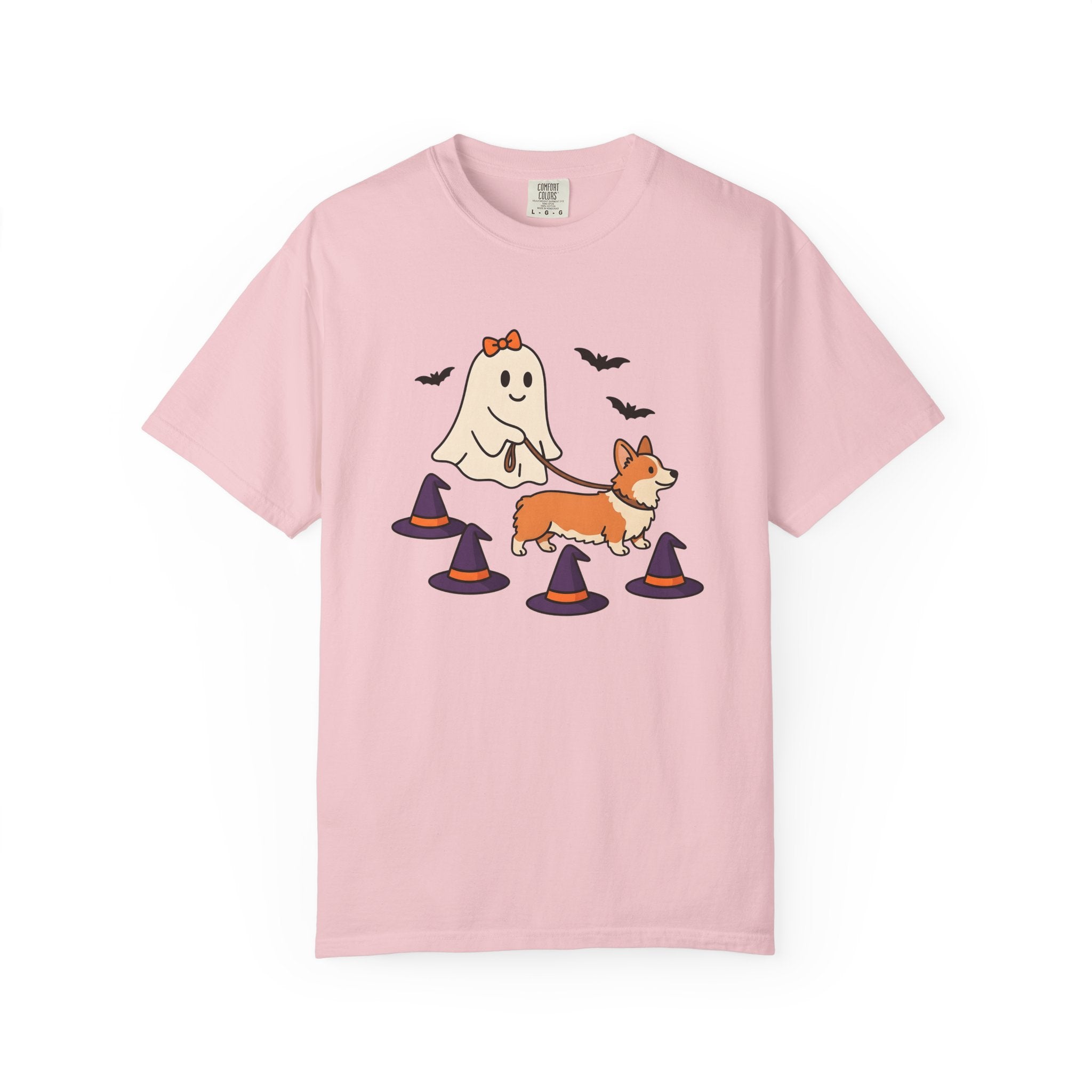 Corgi Ghost Dog Shirt Dog Spooky Gift Women Adorable Tee Pembroke Welsh Corgi T-Shirt Dog Fan Cute Tshirt Horror Graphic Comic Witch Hat