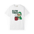 Exhausted Elf Shirt Christmas Funny Gift Women Illustration Tee Elf T-Shirt Christmas Fan Elf Tshirt Humorous Graphic Hand Drawn Hot