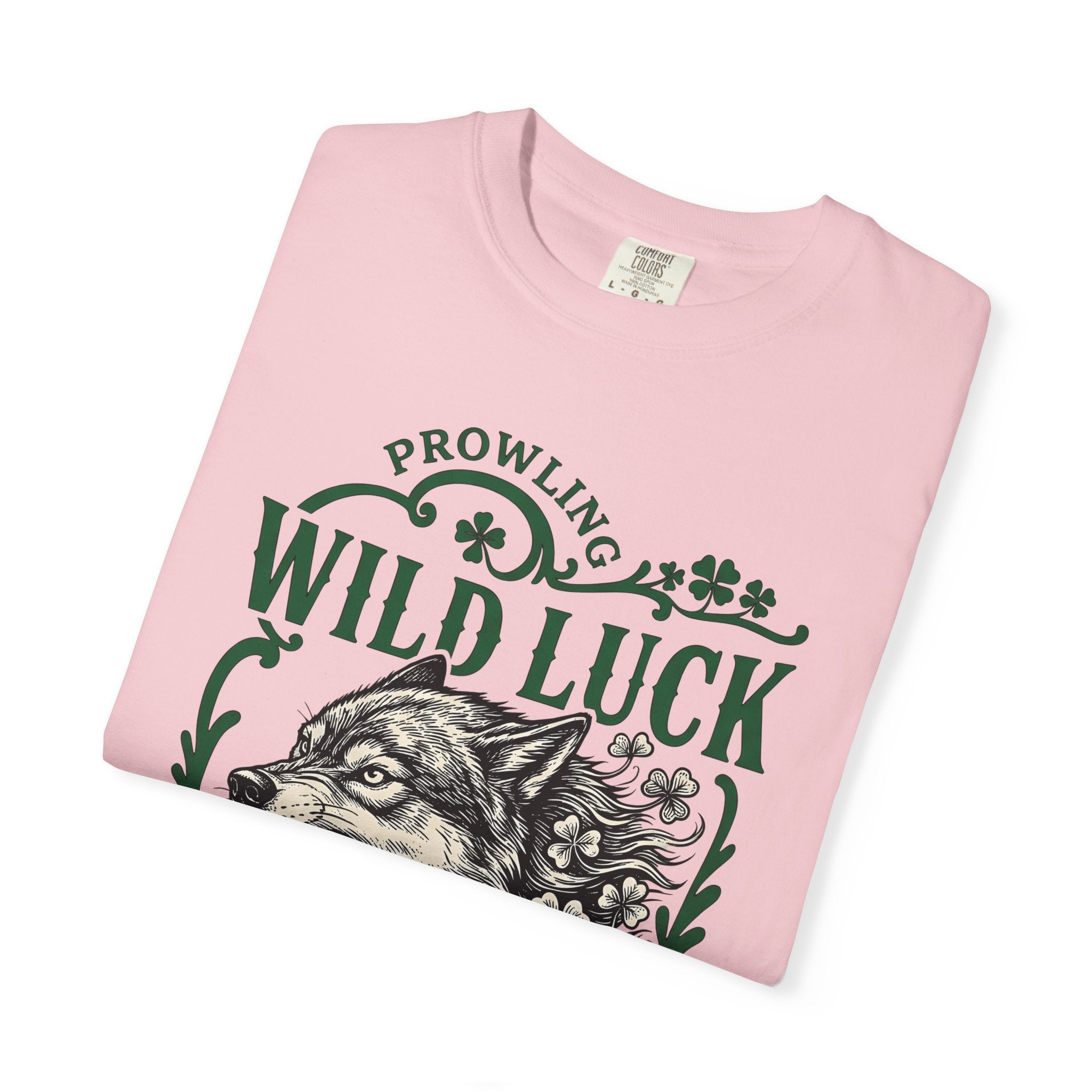 Wolf Head Shirt St Patrick's Day Animal Gift Women Tattoo Tee Wolf T-Shirt Luck Fan Traditional Tshirt Creature Graphic Vintage Horseshoe