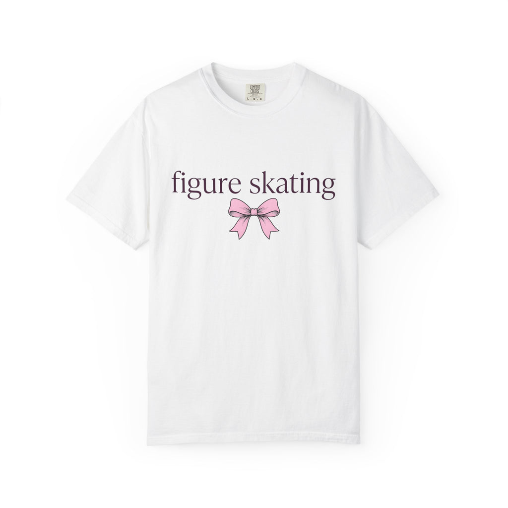 Rose Bow Shirt Figure Skating Competitor Gift Women Charming Tee Bow T-Shirt Skater Enthusiast Ribbon Tshirt Athlete Graphic Clean Sport