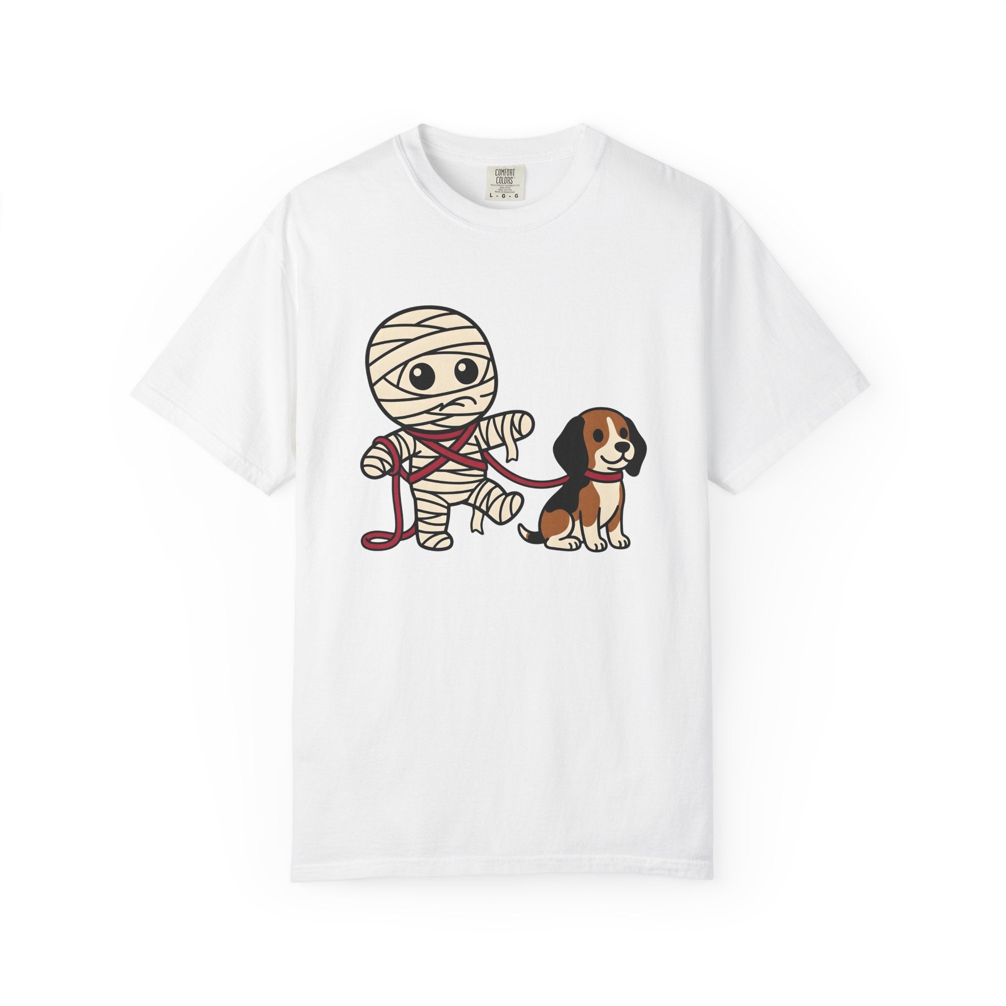 Wrapped Dog Shirt Dog Spooky Gift Women Adorable Tee Puppy T-Shirt Dog Fan Canine Tshirt Horror Graphic Comic Dog Lead Tshirt