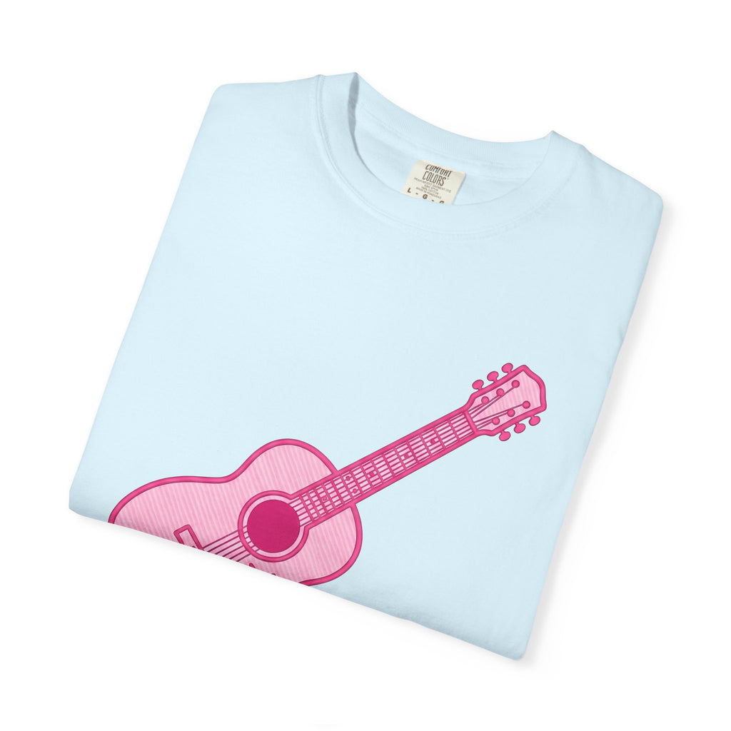 Acoustic Guitar Shirt Cowgirl Tunes Gift Women Flat Tee Guitar T-Shirt Cowboy Fan Flat Design Tshirt Melody Graphic Old School Star Tshirt