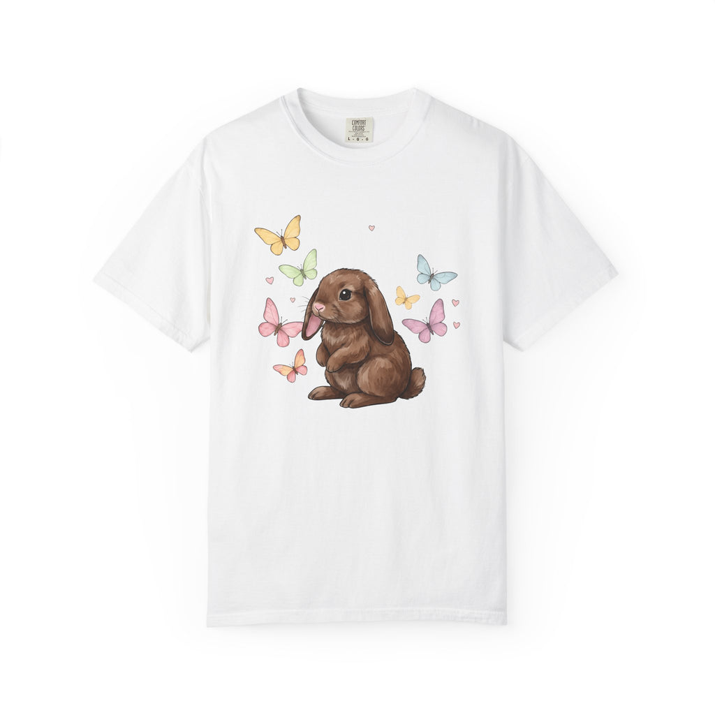 Rabbit Bunny Shirt Easter Wildlife Gift Women Paint Tee Bunny T-Shirt Easter Fan Hare Tshirt Wildlife Graphic Sketch Moths Tshirt