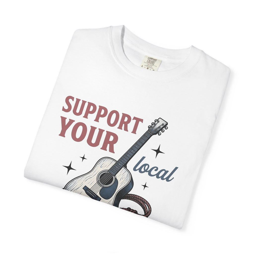 Acoustic Guitar Shirt Cowgirl Folk Gift Women Hand Drawn Tee Guitar T-Shirt Cowgirl Fan Illustrated Tshirt Traditional Graphic Sketch Rope