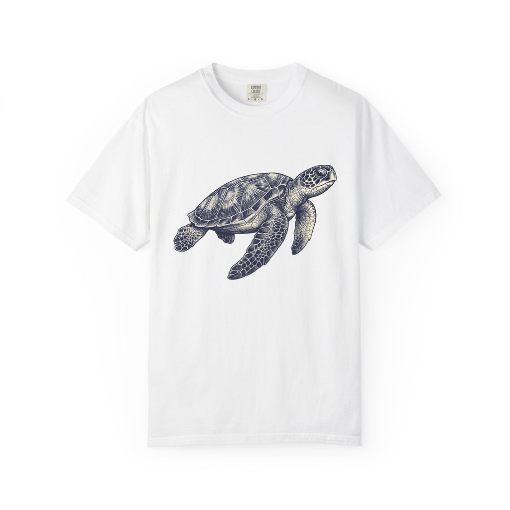Sea Turtle Shirt Animals Sea Life Gift Women Line Art Tee Turtle T-Shirt Wildlife Fan Marine Graphic Tshirt Cartoon Turtle Armor Tshirt