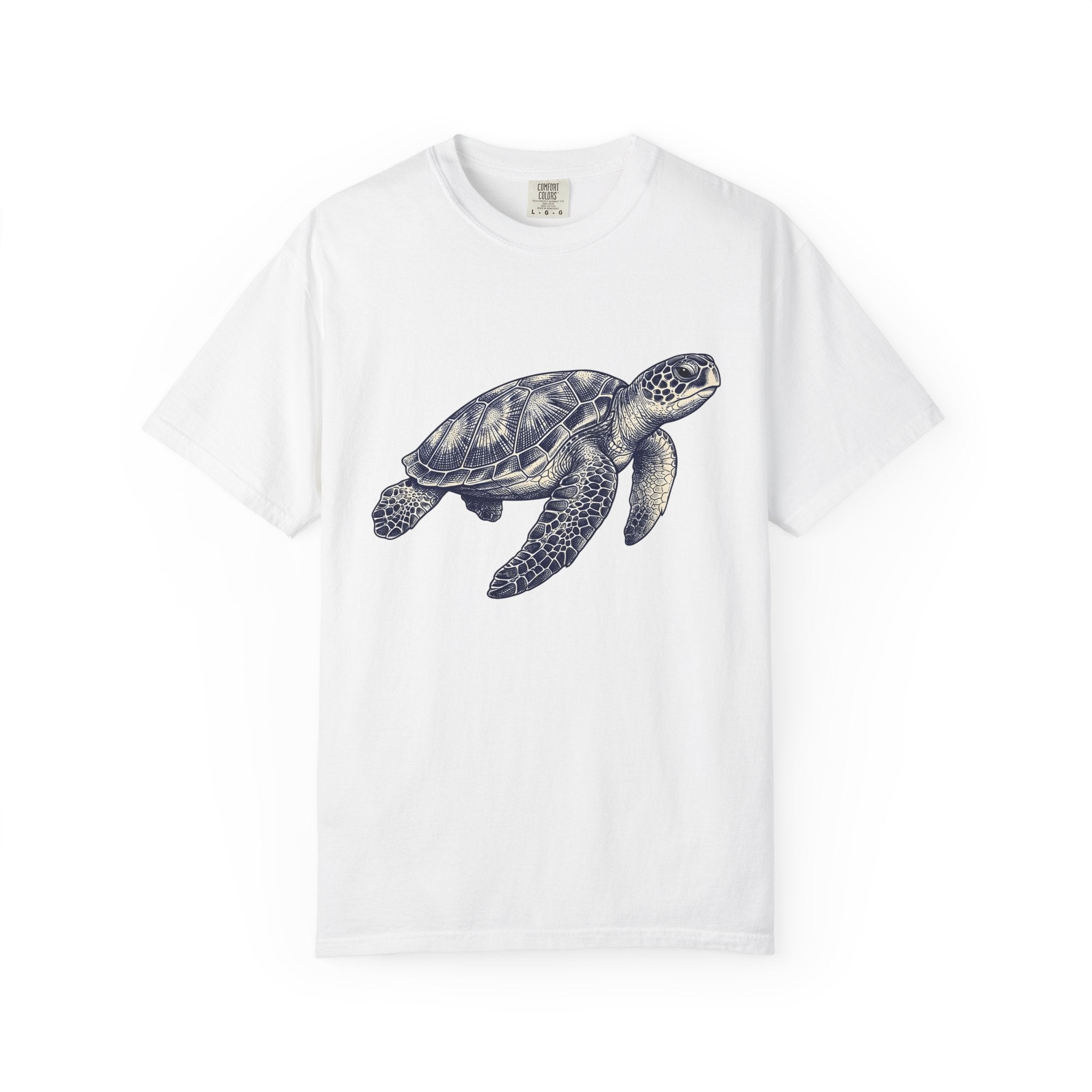 Sea Turtle Shirt Animals Sea Life Gift Women Line Art Tee Turtle T-Shirt Wildlife Fan Marine Graphic Tshirt Cartoon Turtle Armor Tshirt