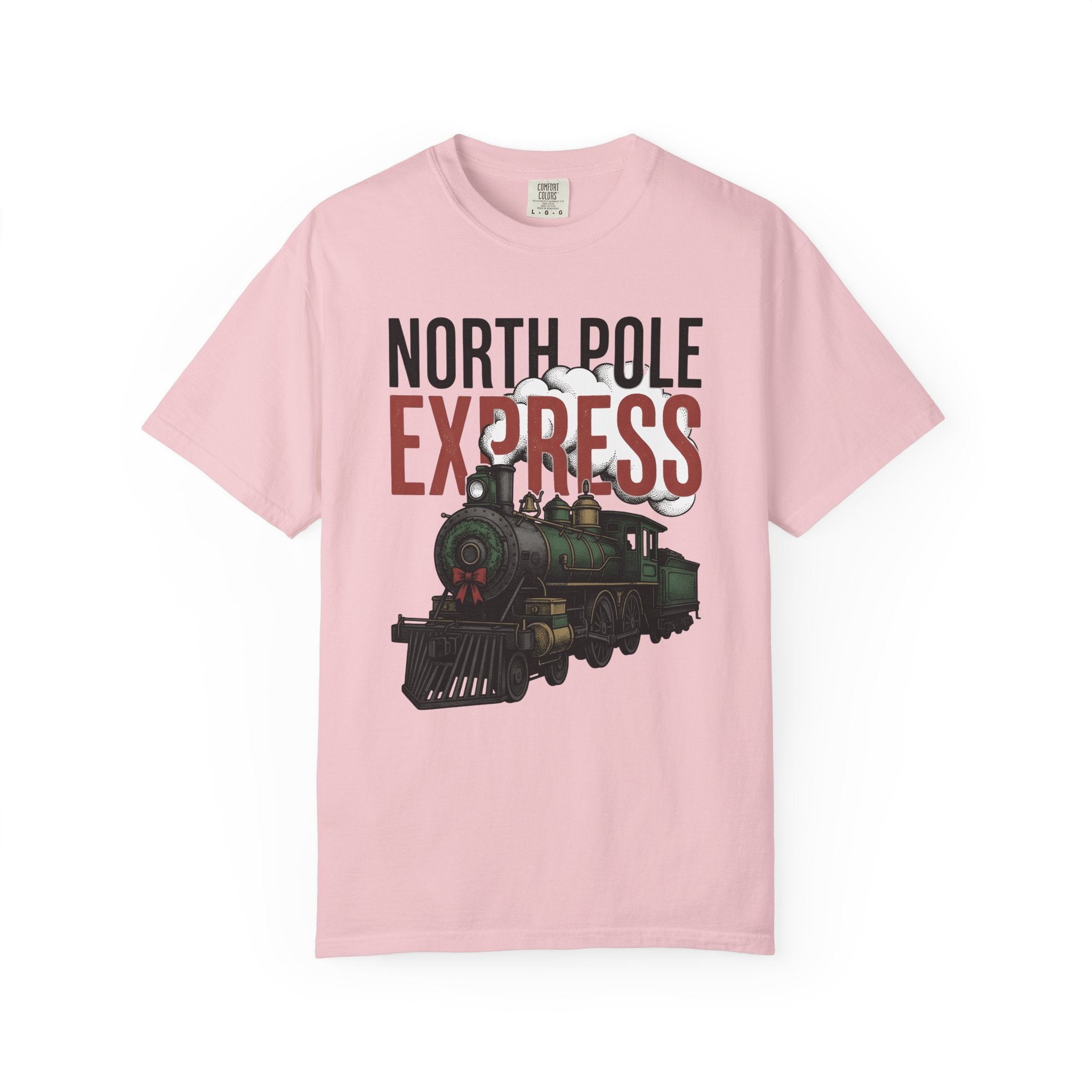 Classic Train Shirt Christmas Seasonal Gift Women Vintage Tee Locomotive T-Shirt Xmas Fan Holiday Tshirt Seasonal Graphic Sketch Garland