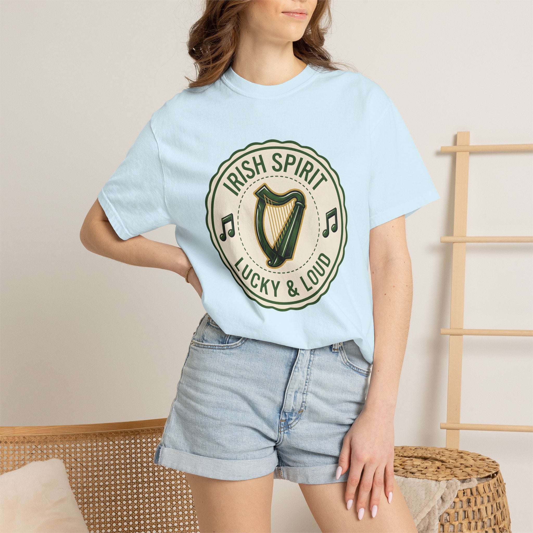 Irish Lyre Shirt St Patrick's Day Culture Gift Women Antique Tee Harp T-Shirt Heritage Enthusiast Vintage Tshirt Traditional Graphic