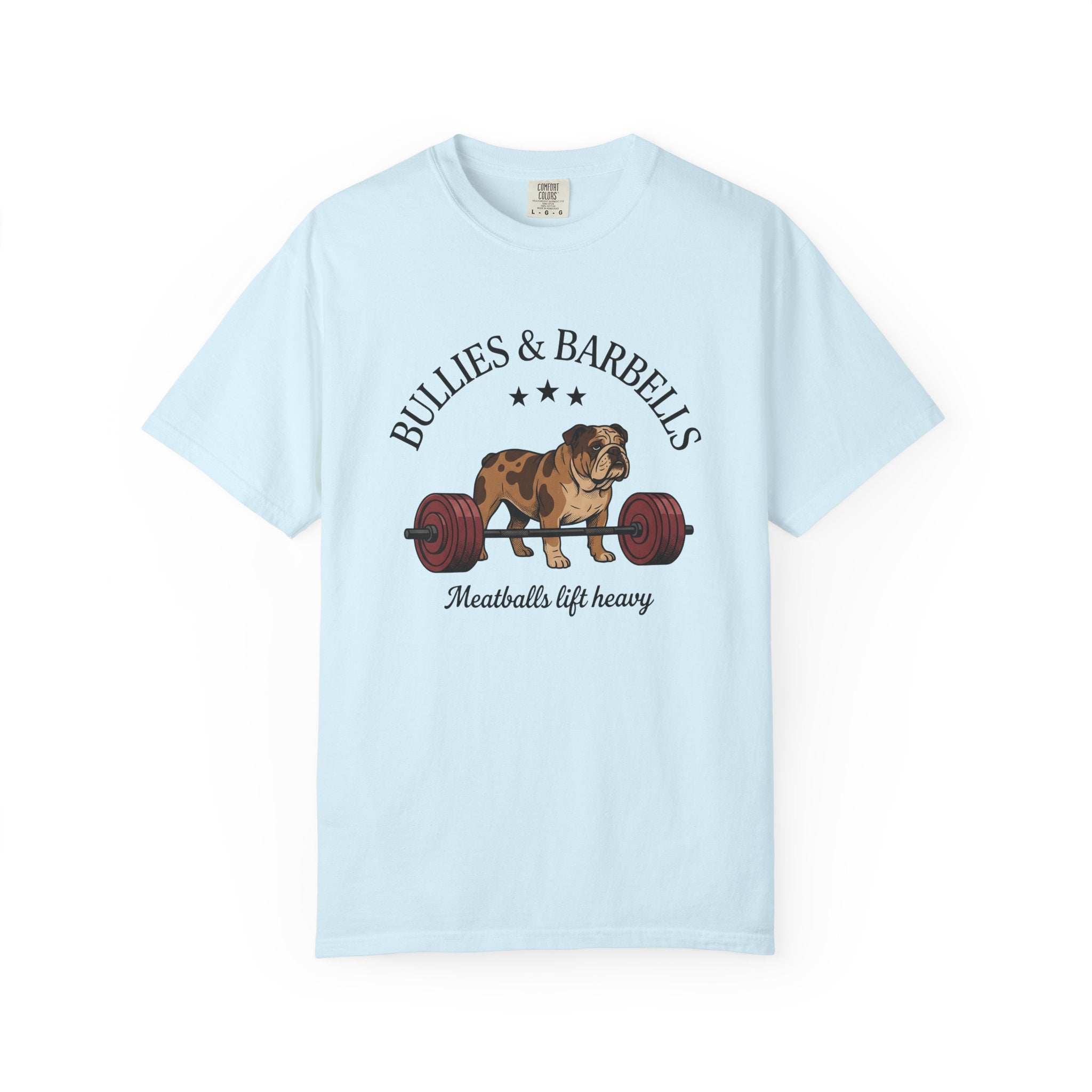 Bulldog Barbell Shirt Sports Fitness Gift Women Cartoon Tee Weightlifting T-Shirt Athlete Fan Strength Tshirt Workout Graphic Vintage Stars