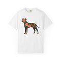 Pitbull Dog Shirt Dog Flora Gift Women Botanical Tee Pibble T-Shirt Dog Fan Herbaceous Graphic Tshirt Ethnic Floral Print Tshirt