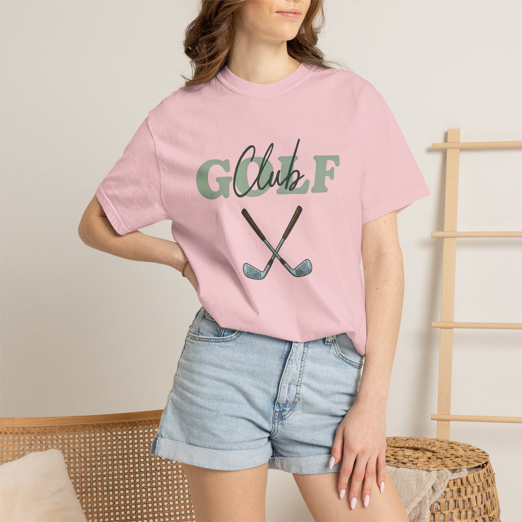 Golf Clubs Shirt Golf Outdoors Gift Women Modern Tee Golf Irons T-Shirt Golfer Enthusiast Contemporary Tshirt Nature Graphic Vintage Crossed